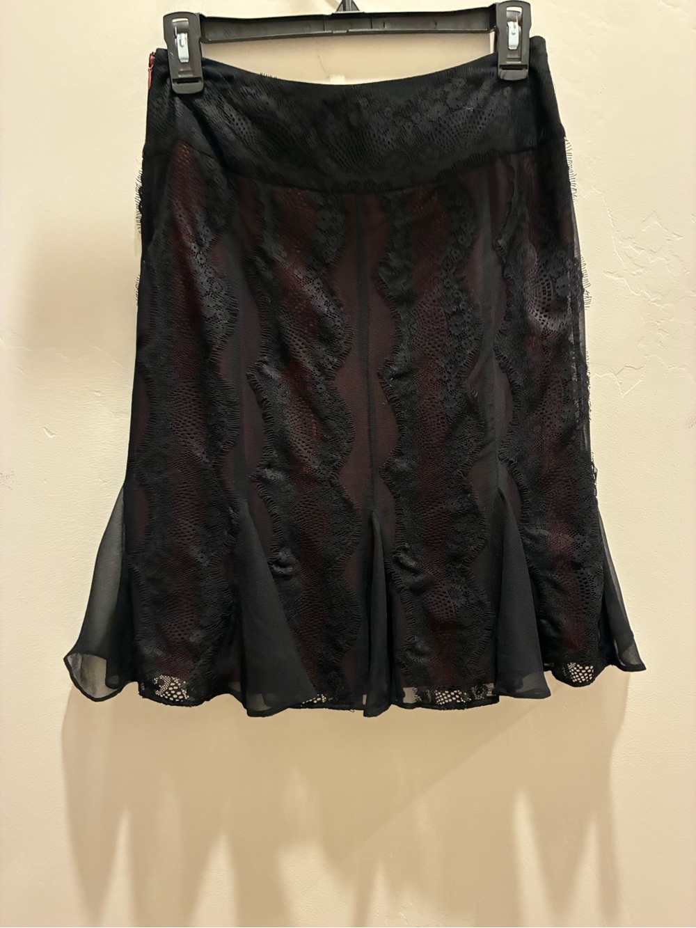 Alfani Black A-Line Lace-Overlay Skirt, #chic